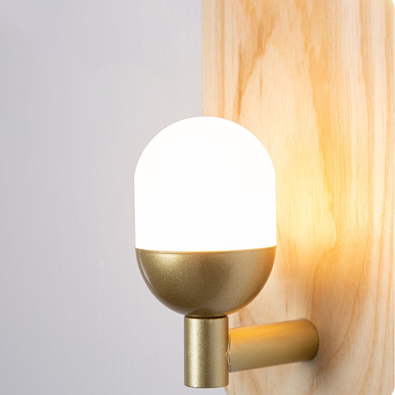 Single Contemporary Beige Metallic Shaded Wooden Wall Mounted for Foyer