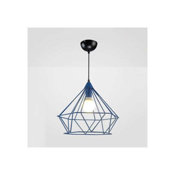 Luz de colgante de estilo moderno Diamond Cage Un solo cabezal colgante Metálico para el hotel
