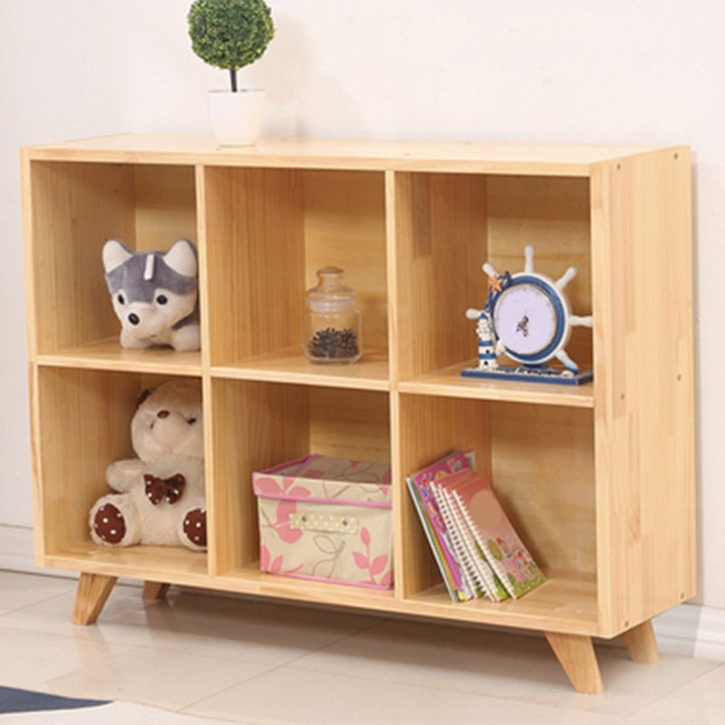Wooden Closed Back Bookcase Standard Natural Bookshelf with Shelves