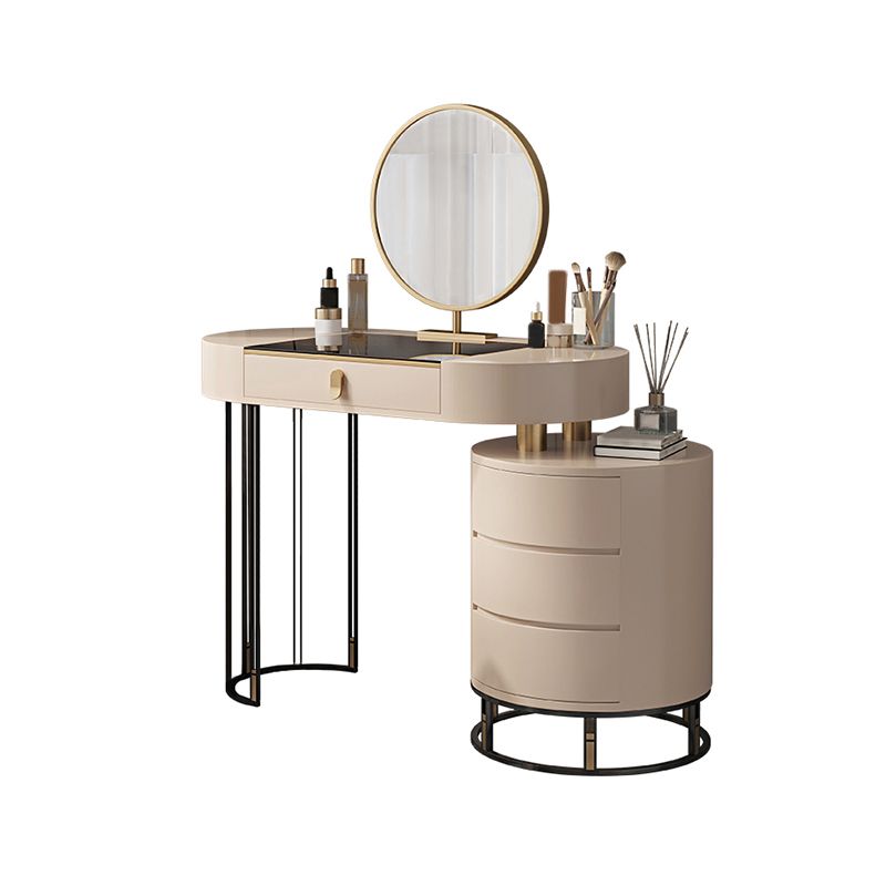Contemporary Solid Wood Vanity Desk 4 Drawer Vanity Dressing Table