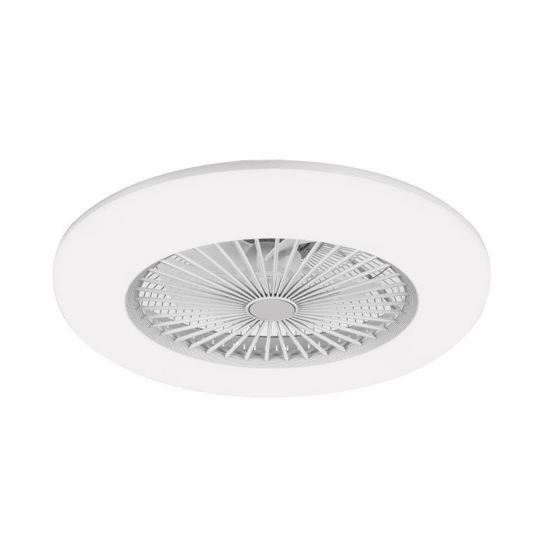 1-Light Round Flush Mount Lamp Modern Style Metal Fan Ceiling Lighting