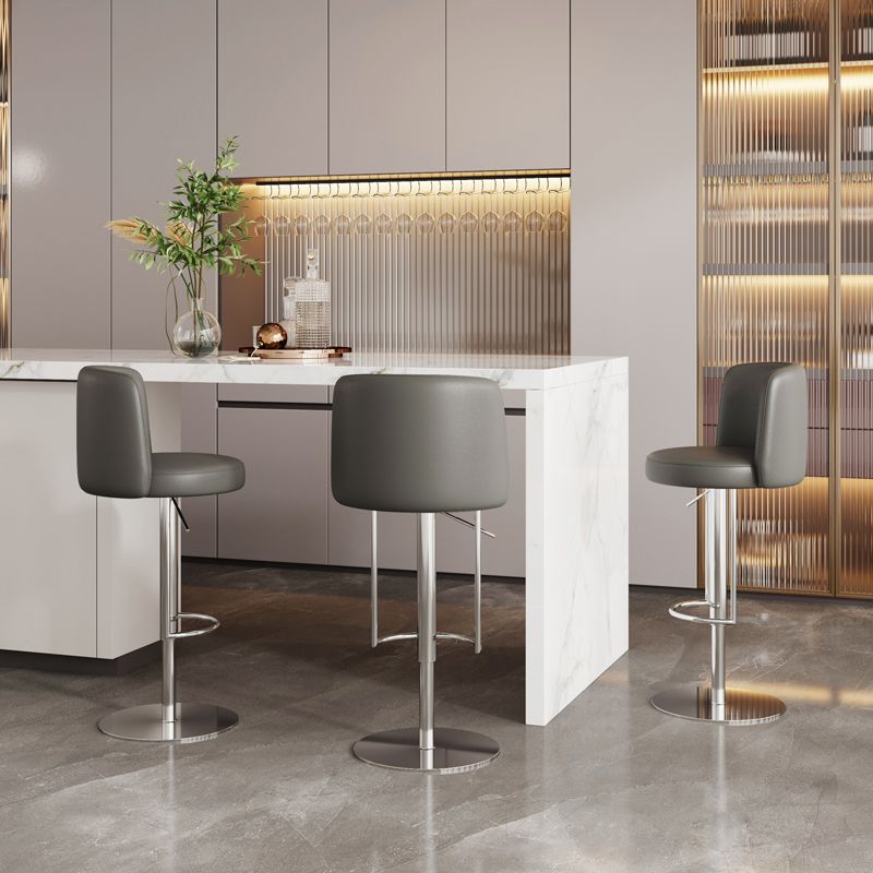 Adjustable Height Bar Stool Leather Backrest Counter Stool for Bristol