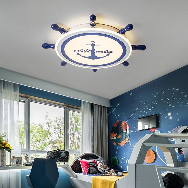 Plafonnier LED bleu en acrylique pour chambre d'enfant, luminaire décoratif de plafond pour chambre d'enfant