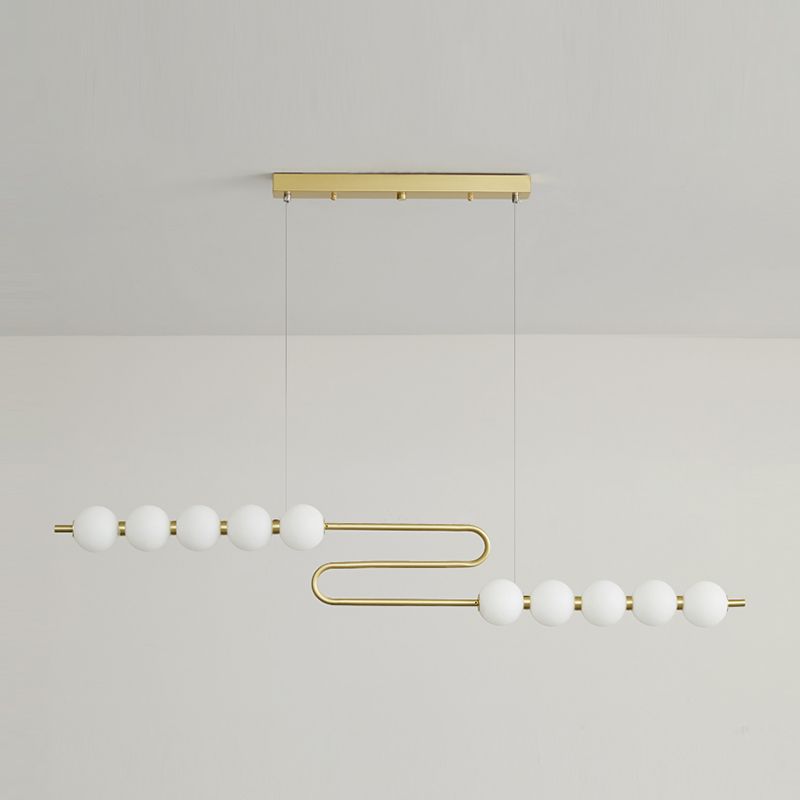 Modern Style Spherical Shape Island Lights Glass 8 Light Island Lighting in Gold