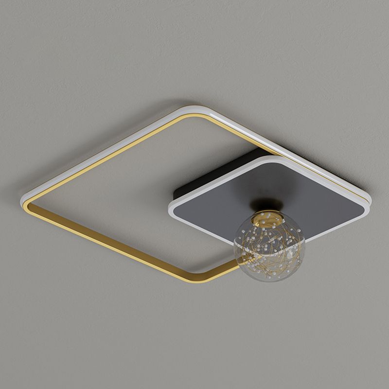 Modern Minimalist Style Geometric Flush Mount Ceiling Light Fixture Metal Flushmount Ceiling Lamp