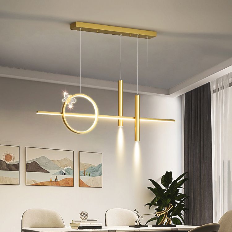 Linear Chandeliers Island Lamps Contemporary Kitchen Islands Lighting with Metal Shade