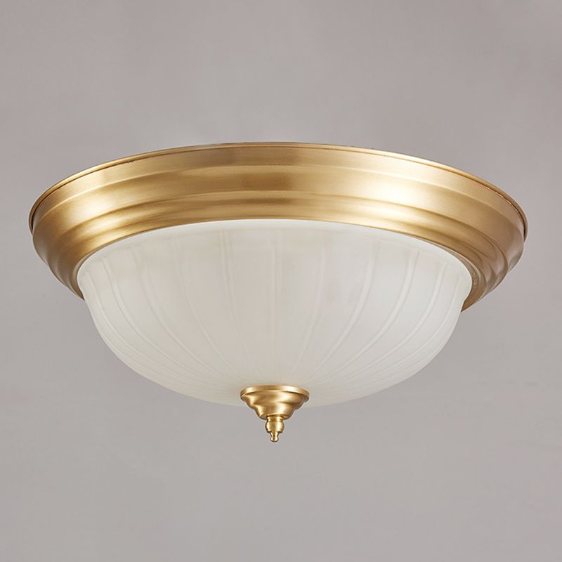 Glass Gold Flush Mount Ceiling Fixture Dome Minimalist Flush Light Fixture