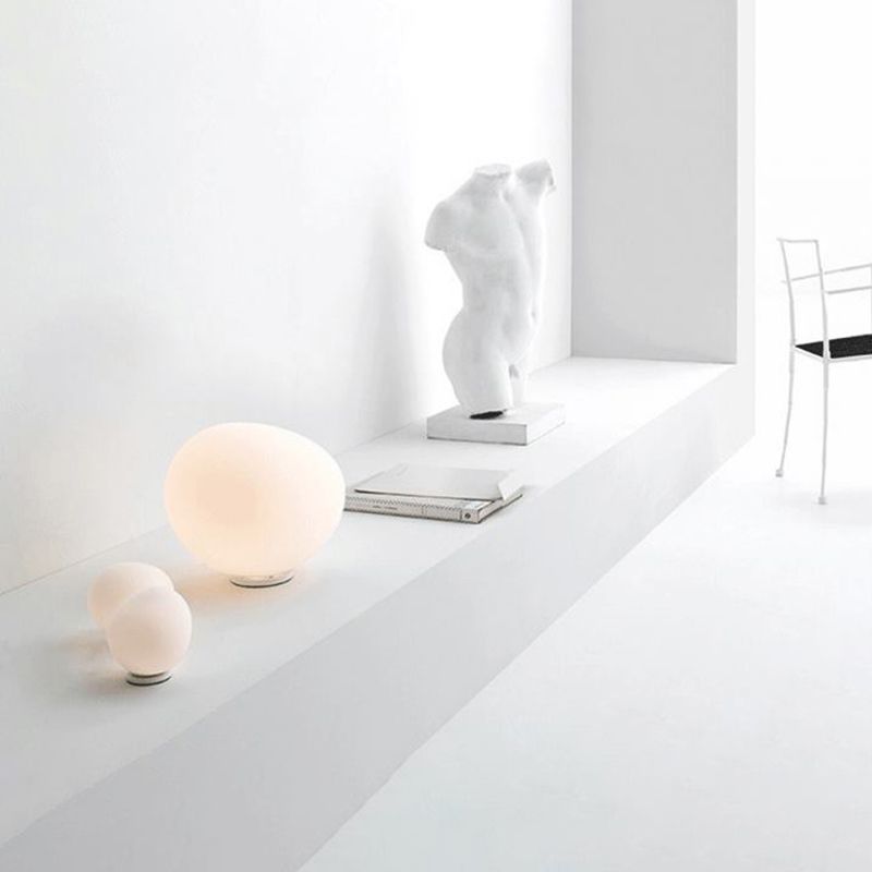 Modern Minimalist Style Spherical Table Lamp Glass 1 Light Table Light for Bedroom