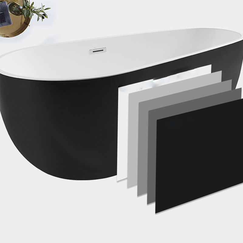 Modern Freestanding Bath Tub Acrylic Free Form Bathtub with Overflow Trim