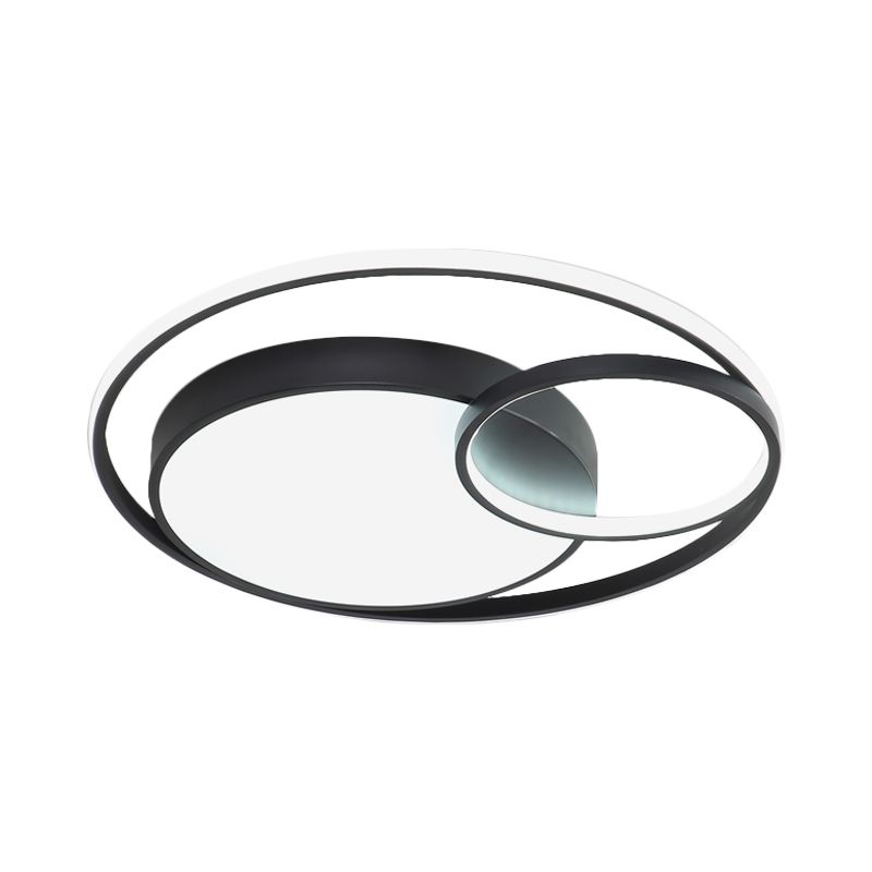 Lampe circulaire encastrée Simple en acrylique, plafonnier LED noir/blanc/or pour dortoir, lumière blanche/3 couleurs