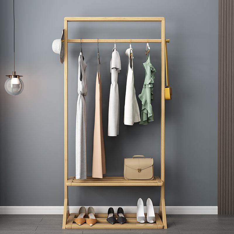 Wood Coat Hanger Traditional Style Simple Home Floor Coat Rack