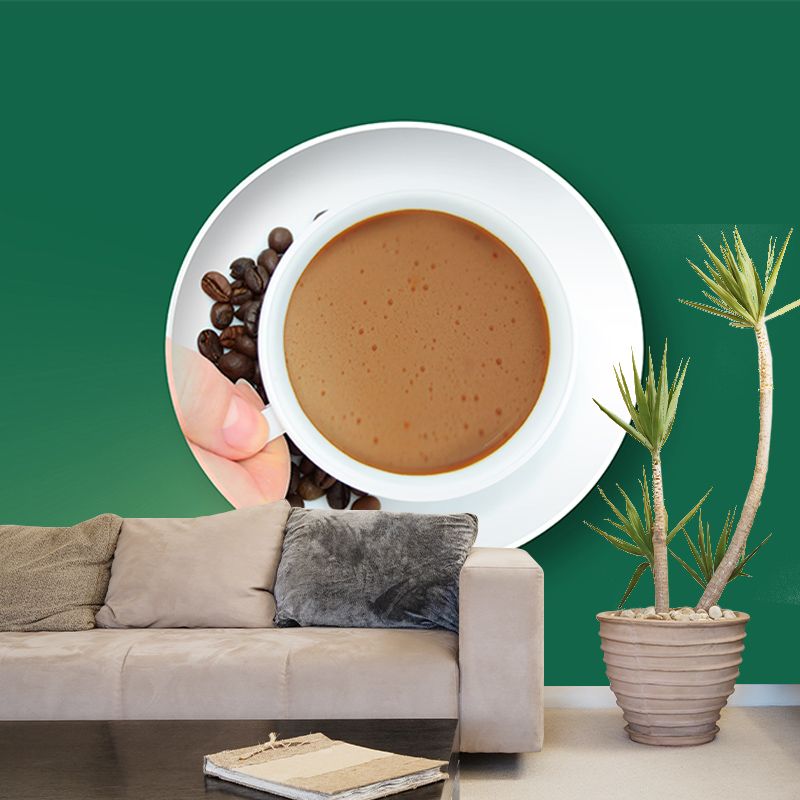 Modern Fragrant Coffee Mural Wallpaper for Decoration, Moisture Resistant