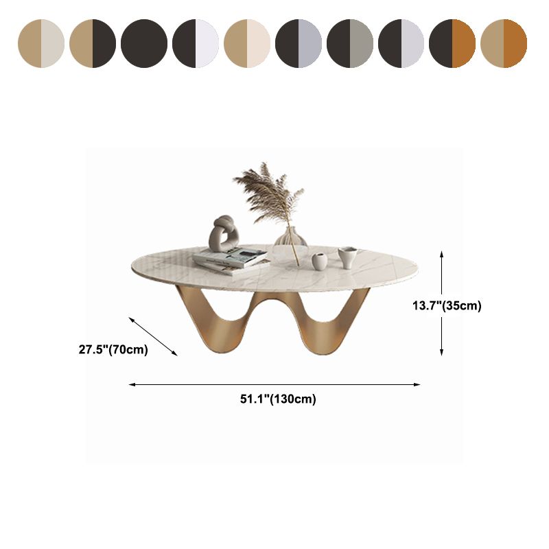 1 Slate Coffee Table Oval Modern Minimalist Coffee Table for Living Room