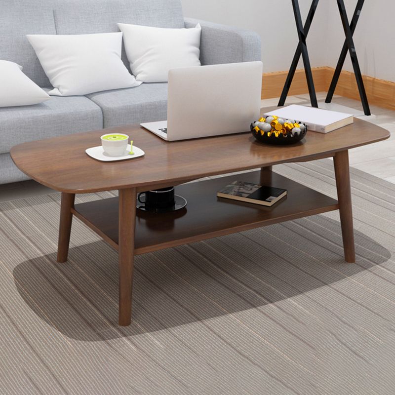 17.72" Tall Contemporary Style Coffee Cocktail Table Solid Wood Coffee Table