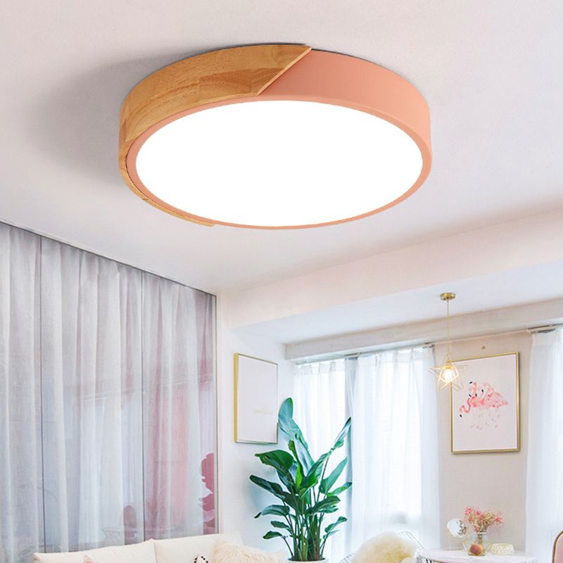 1-Light Round Flush Mount Light Modern Style Acrylic Flush Mount Lighting Fixtures