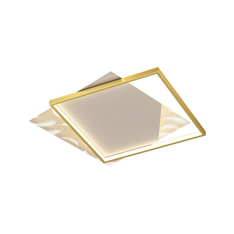 Simplicity Flush Mount Light Feather Pattern Metal Ceiling Light Fixtures