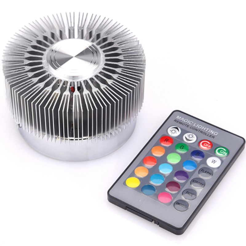 Cylindrical Aluminum RGB Wall Lamp Contemporary Style Backdrop Decoration Sconce Lights with Remote Control
