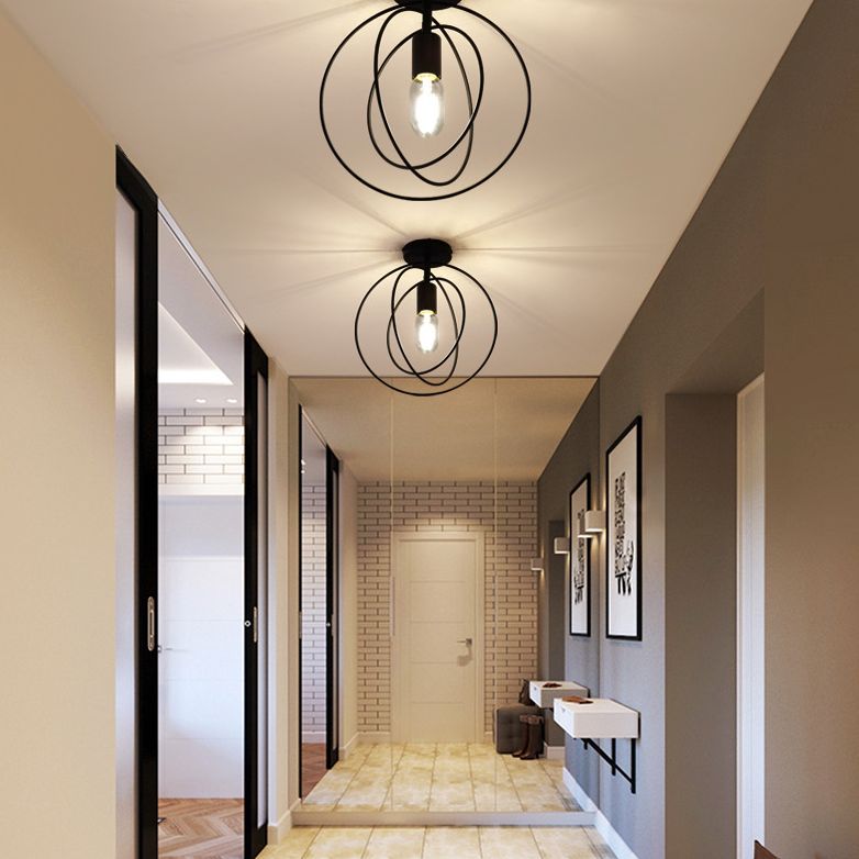 Minimalist Style Shaded Flush Mount Ceiling Fixture Metal Aisle Flush Ceiling Light
