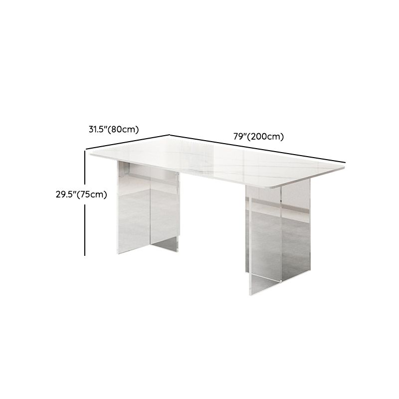 Modern Rectangle Stone Dining Table 1/2/5/7 Pieces Dining Set for Kitchen