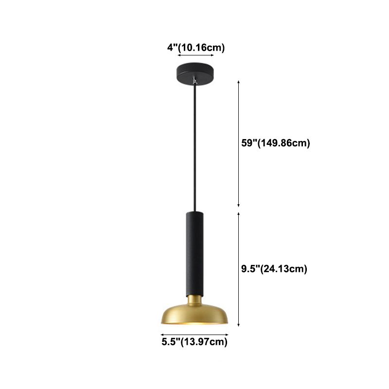 1 Light Pot Cover Hanging Pendant Postmodern Style Metal Hanging Lighting for Living Room