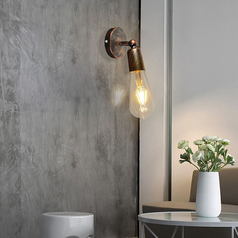 Modern Metal Wall Sconce Circle Shape Adjustable Wall Lamp for Bedroom