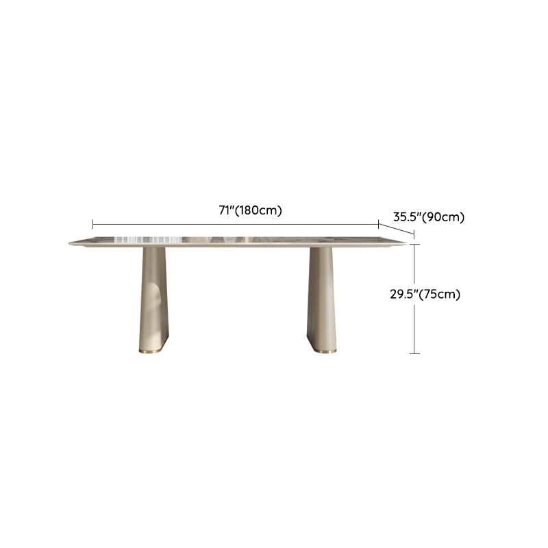 Nordic Style 1/4/5/7 Pieces Furniture Rectangle Stone Dining Table Set in White