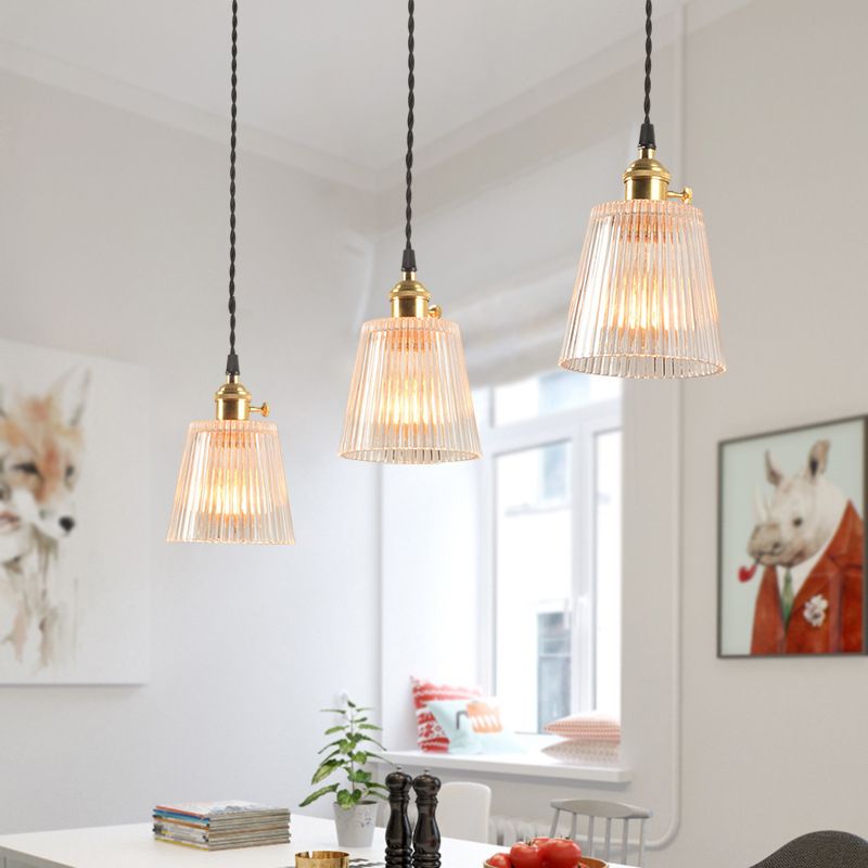 Contemporary Lantern Shaped Pendant Light Glass 3 Lights Multi Light Pendant