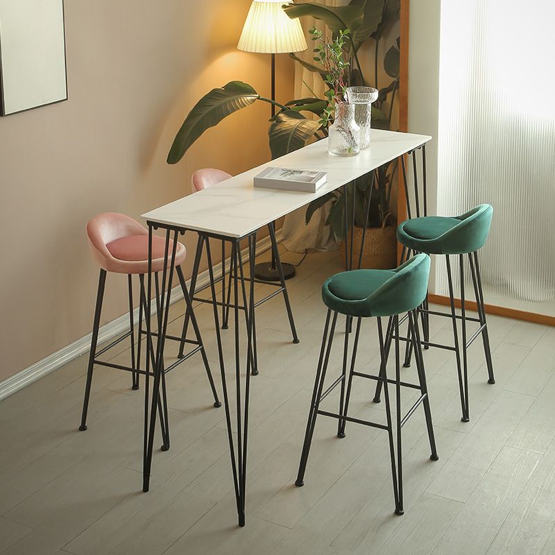 Rectangle Bar Table Industrial Stone Bar Wine Table with 4 Legs