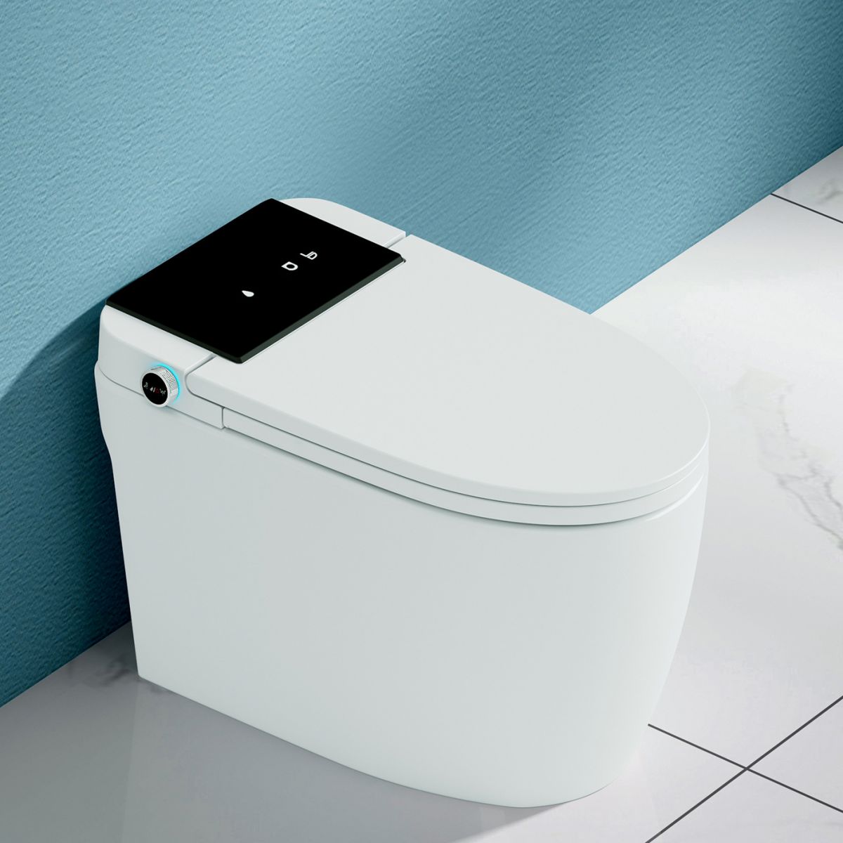 Modern Heated Seat Flush Toilet Floor Mount White Toilet Bowl with Toilet Seat
