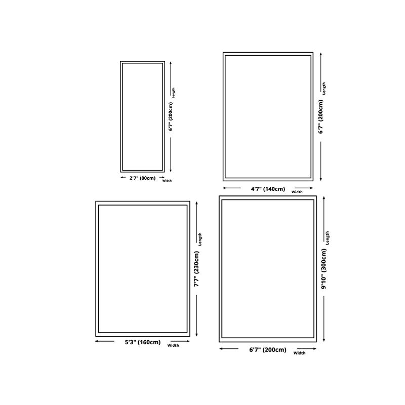 Modern Geometric Print Rug Polyester Indoor Carpet Non-Slip Backing Carpet for Living Room