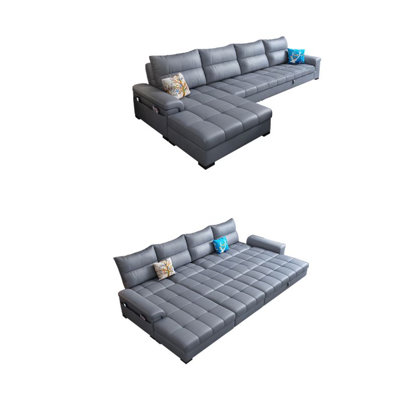 Tufted Back Faux Leather Stain-Resistant Furniture Sectionals