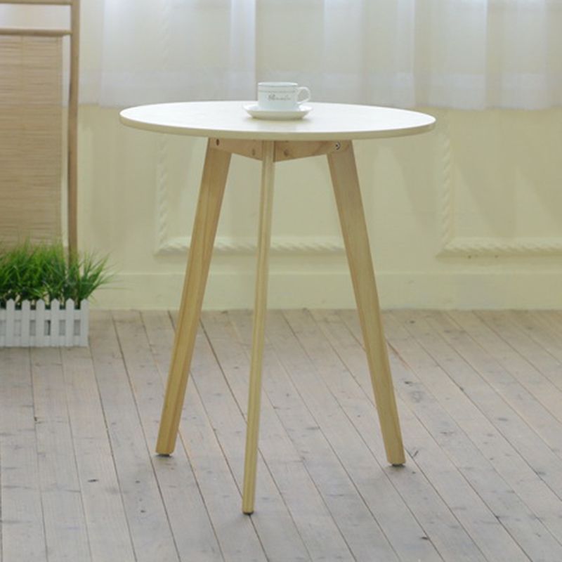 27.56" Tall Round Wood Side Table Contemporary Tri Pin End Table
