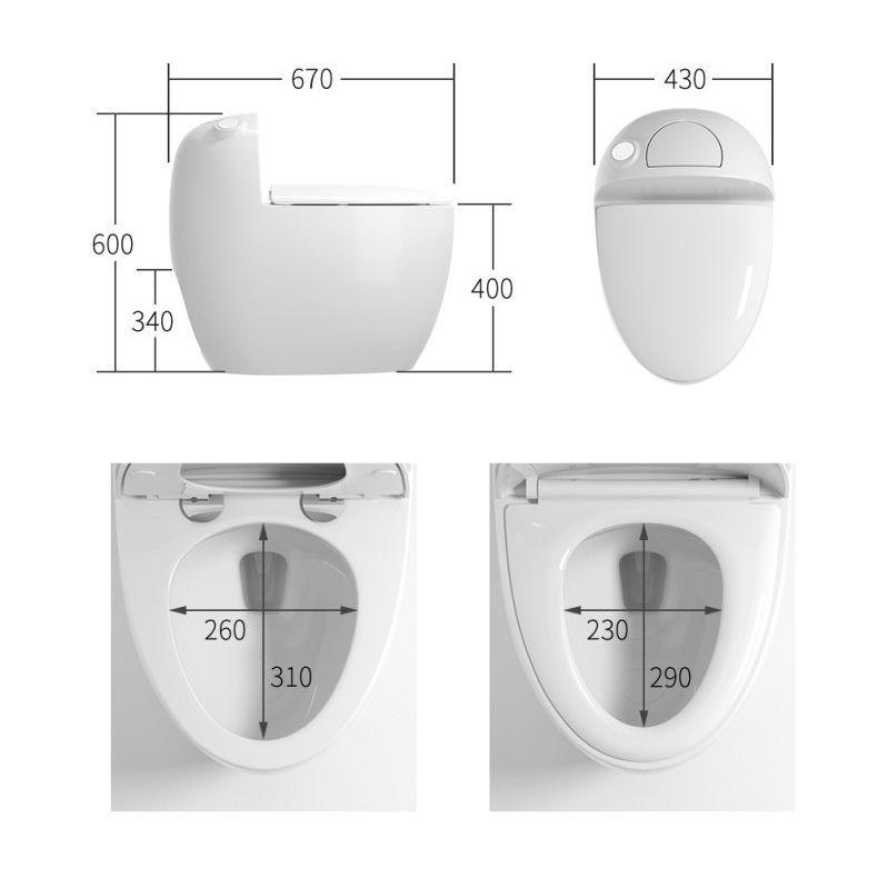 Floor Mount Flush Toilet Concealed Tank One-Piece Toilet with Slow Close Seat