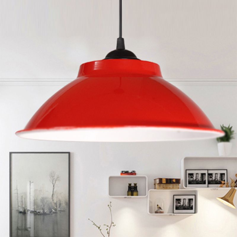 Aluminum Bell Suspension Pendant Light Industrial 1 Head Dining Room Drop Lighting