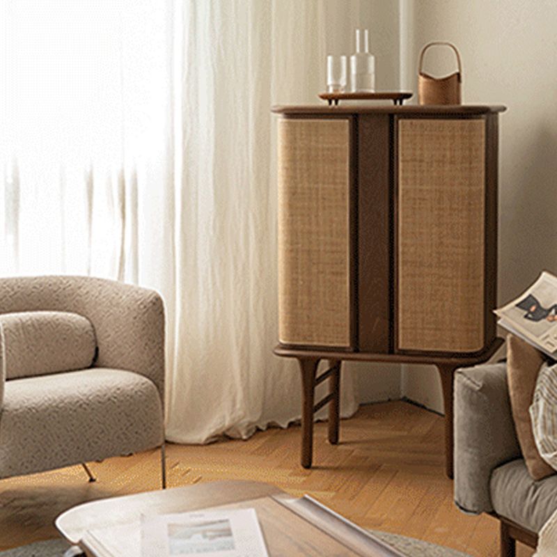 Rectangle Storage Cabinet Solid Wood Standard Cabinet with Doors