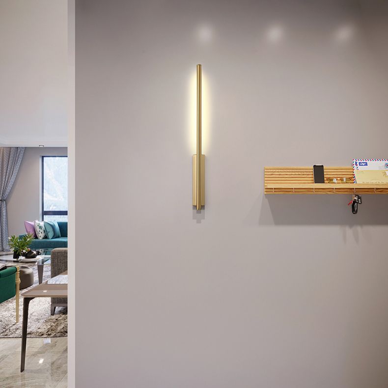 Sconce da parete lineare a 1 luce moderna illuminazione da parete in stile semplice in oro e cromo nero e ottone