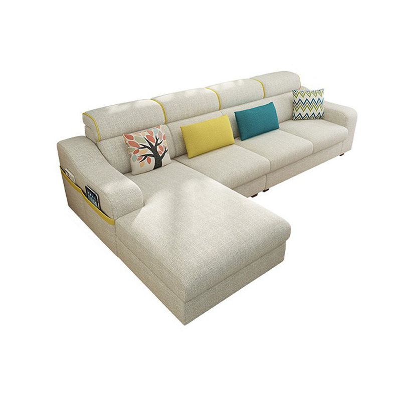 Sloped Arms Sofa Modular L-Shape Furniture Sectionals with Storage