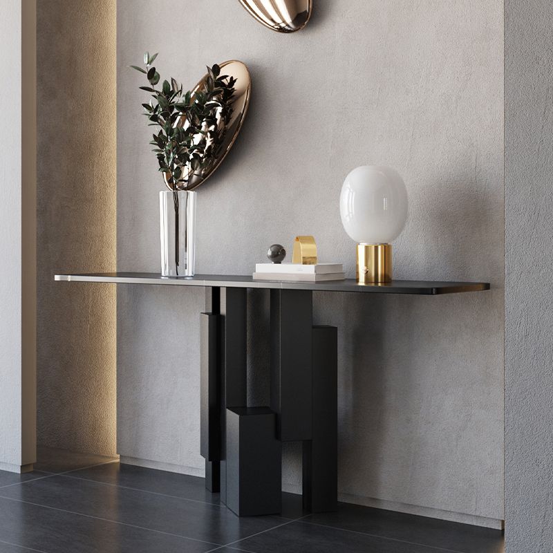 Stone Modern Console Table 1 Shelf 13.78" Wide Accent Table for Hall