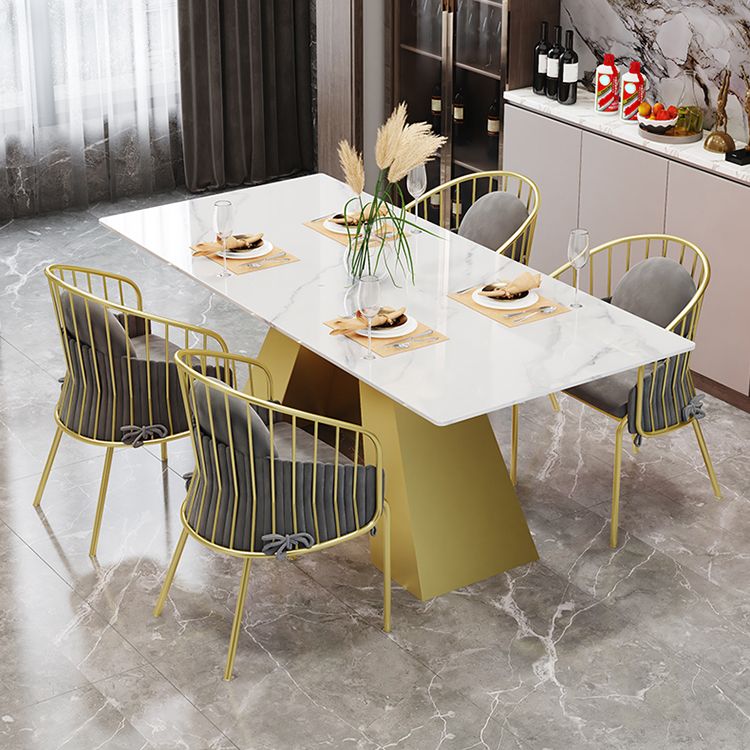 Nordic 1/5 Pieces Dining Set Rectangle Stone Dining Table for Kitchen Dining Room
