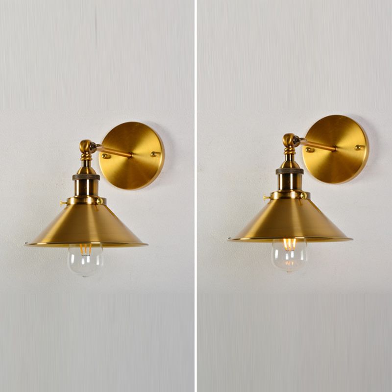 Elektroplattierte Kupfer Vintage Industrial Style Wandlampenschwung Arm Design Single Lampenleuchte für Restaurants