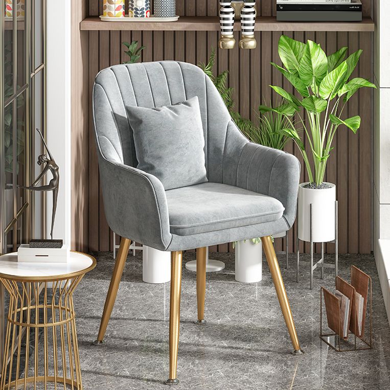 Sillas de comedor de metal de estilo escandinavo, silla de cojín para cafetería con brazo