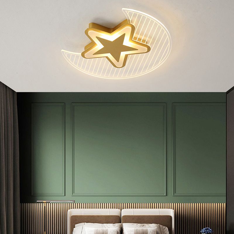 Moon And Star Flush Mount Ceiling Licht Moderne Acryl Deckenleuchte für Schlafzimmer