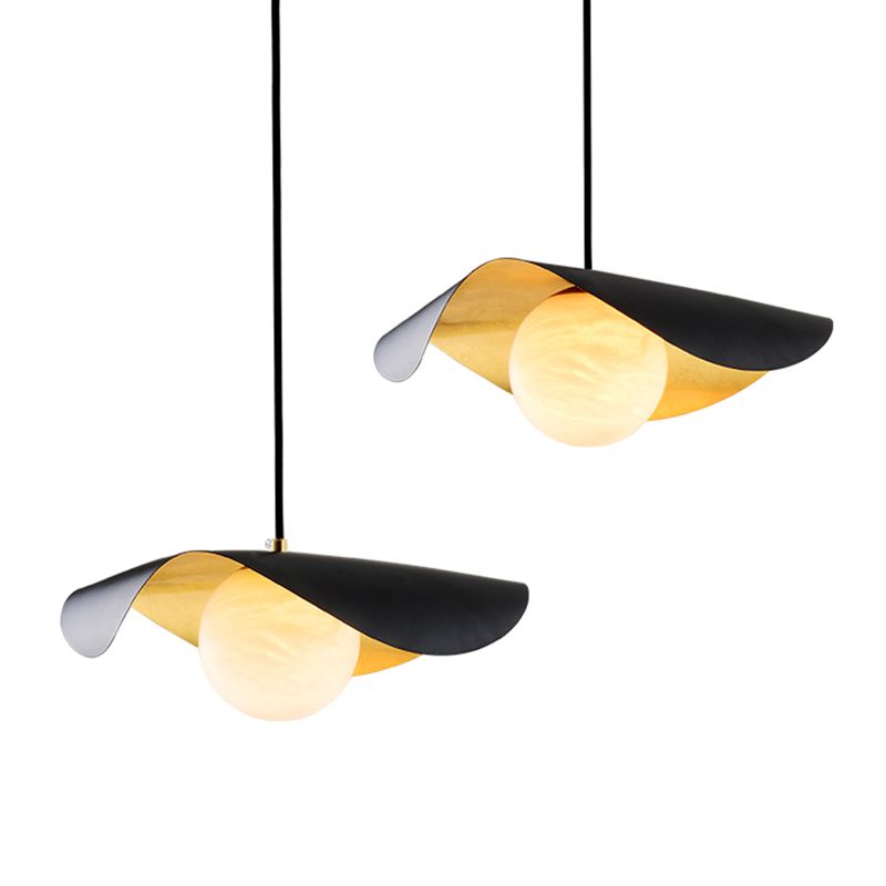 Luz de colgante colgante de suspensión en forma de sombrero Luz de techo colgante contemporáneo para sala de estar