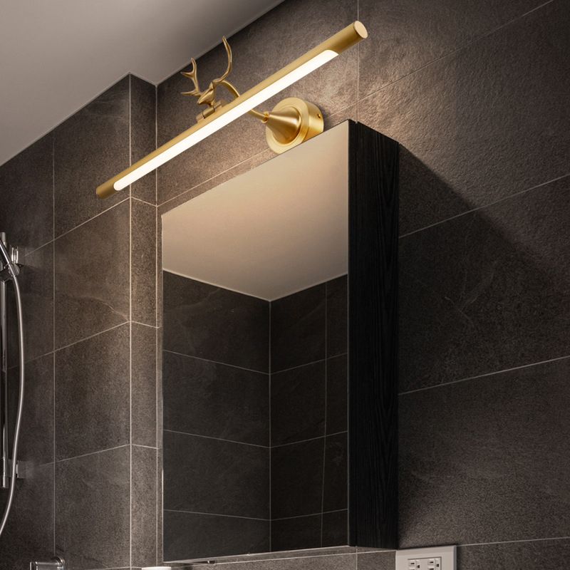 Postmodern Antlers Wall Sconce Gold One-Blub Metal Wall Mounted Lamps for Bathroom