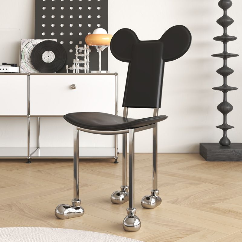 Stainless Steel Frame Dining Side Chair Indoor Upholstered Side Chair