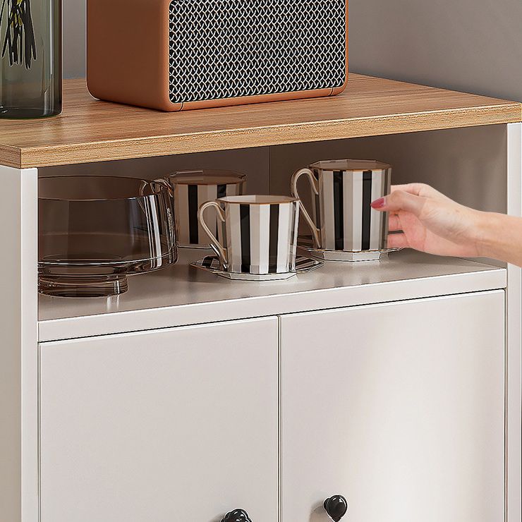 Modern White Cabinet Manufactured Wood Accent Cabinet with Doors