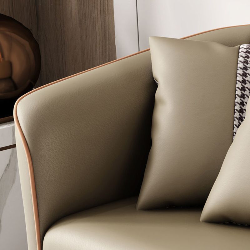 25.59" D x 25.59" H Faux Leather Sofa Tuxedo Arm Tight Back Sofa