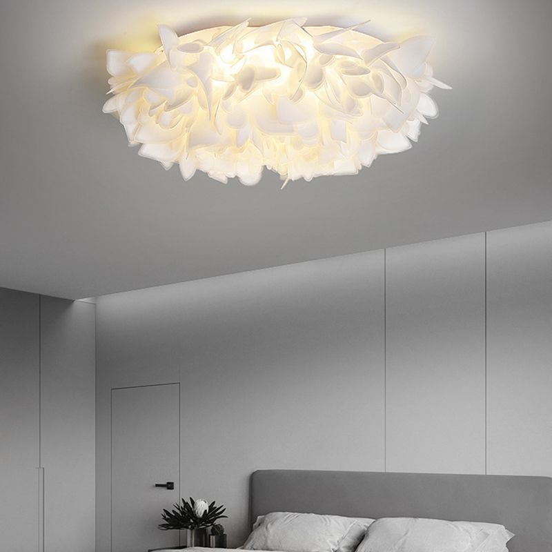Modern Ceiling Lamp Creative LED Flush Mount Light Fixture with Plastic Shade for Bedroom