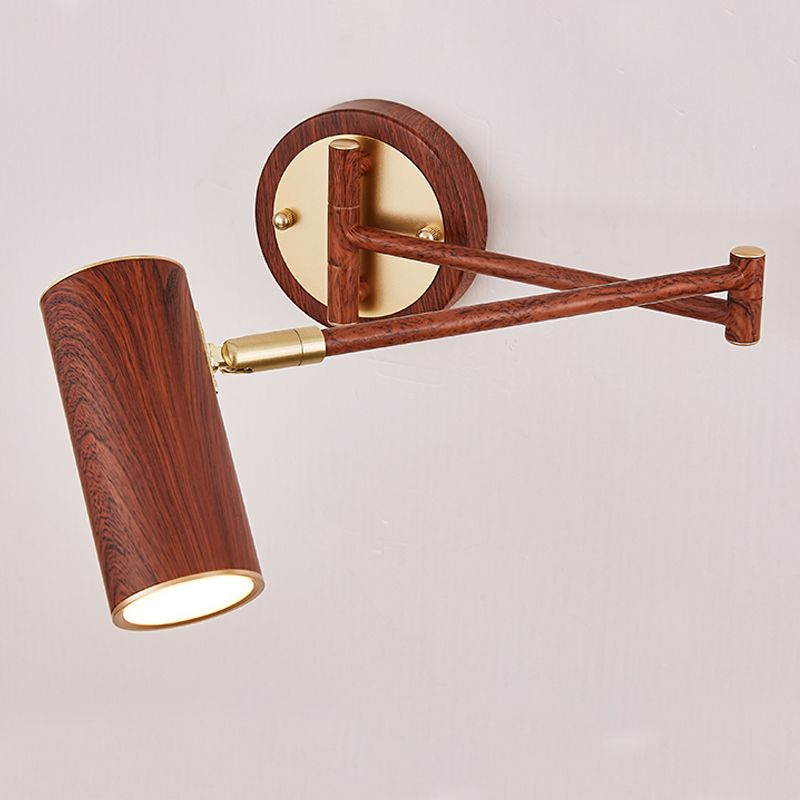 1-Licht-Zylinderwandbeleuchtung moderner Metallwandmontageleuchte in Braun