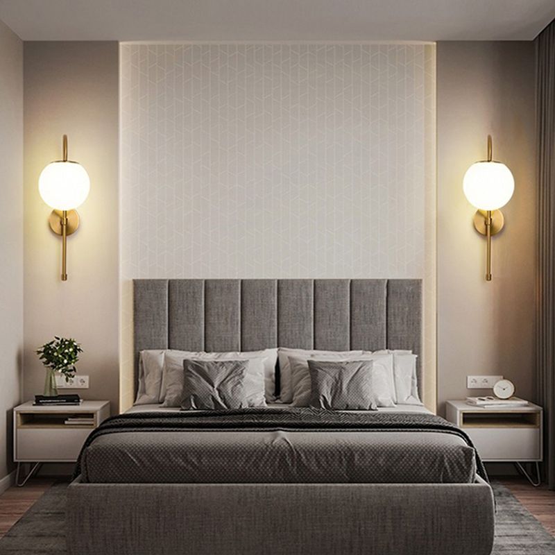 Kugel Schatten Glas Wandleuchter moderner Stil 1 Lichtwandhalterung Leuchte in Gold